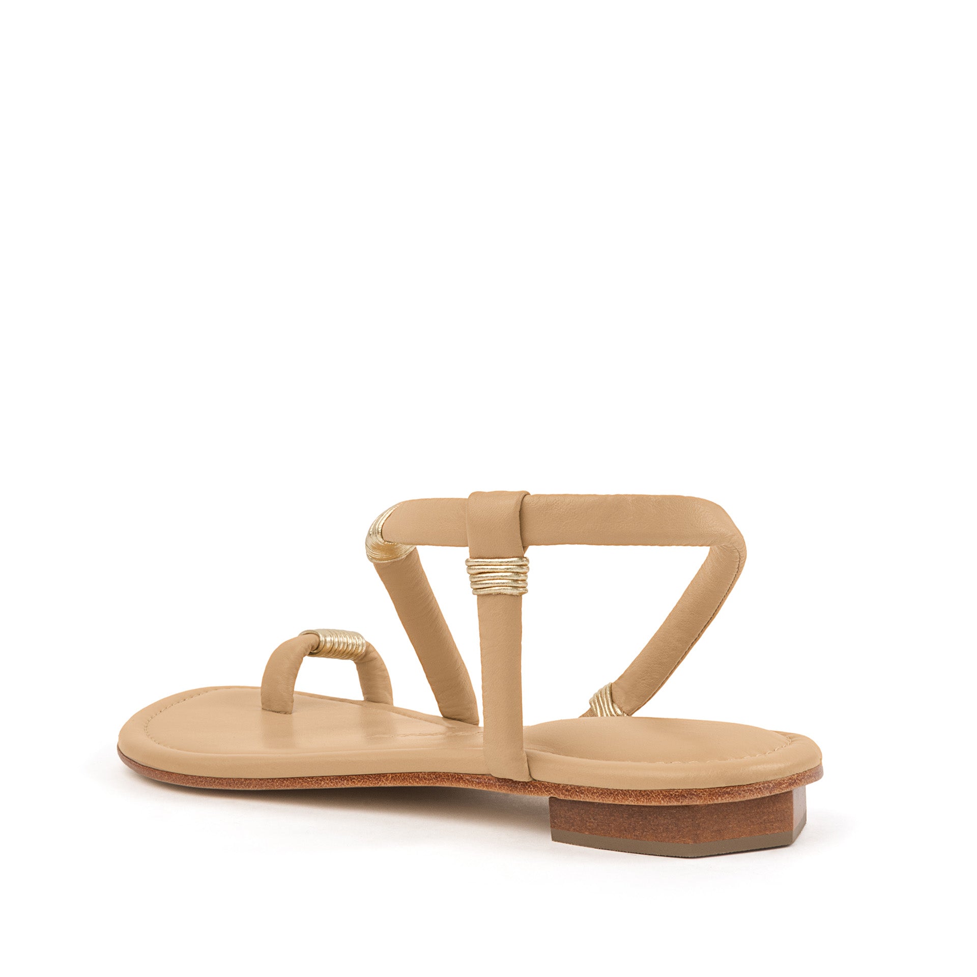 Elena Flat Sandal Nude & Gold
