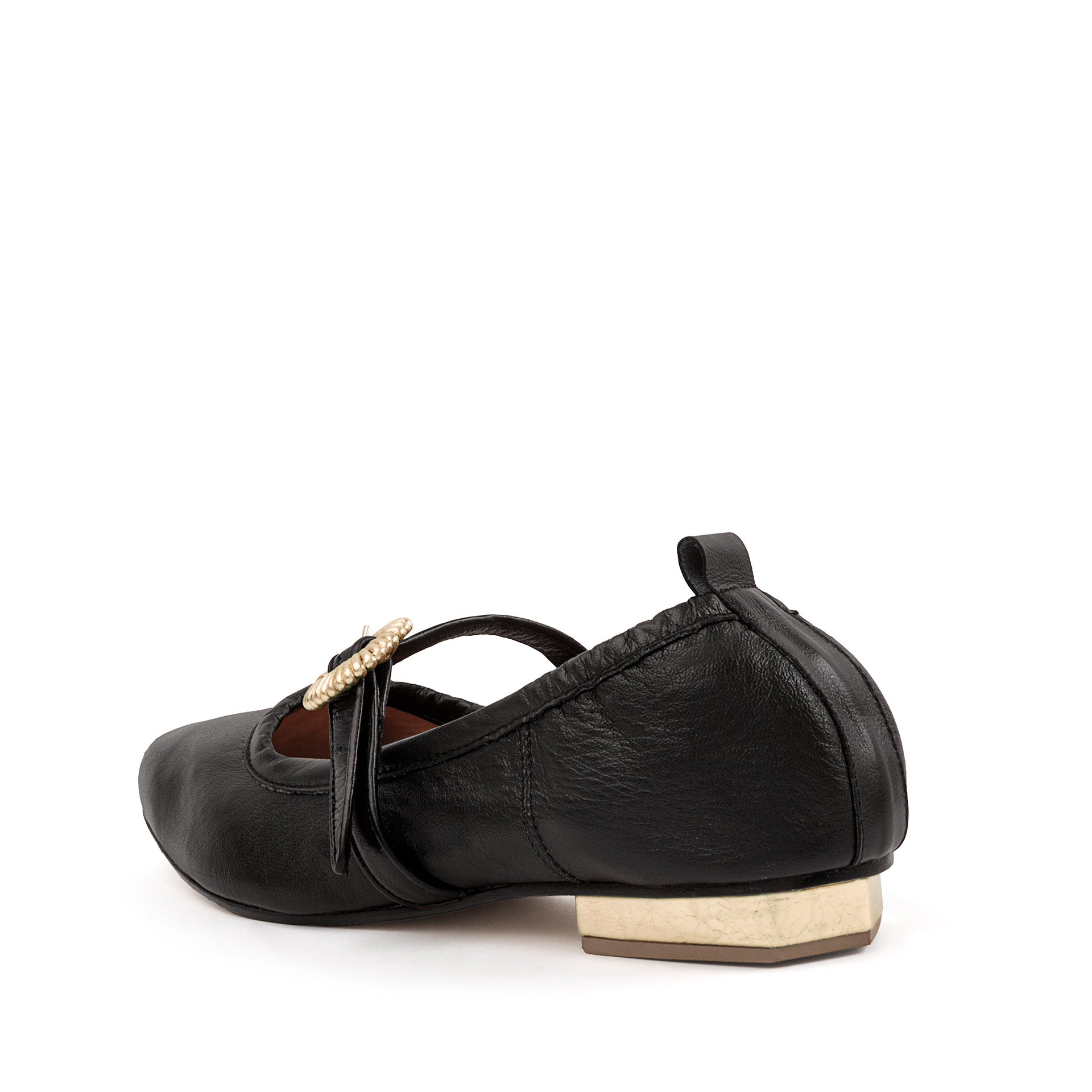 Gloria Mary Jane Flat Black & Gold