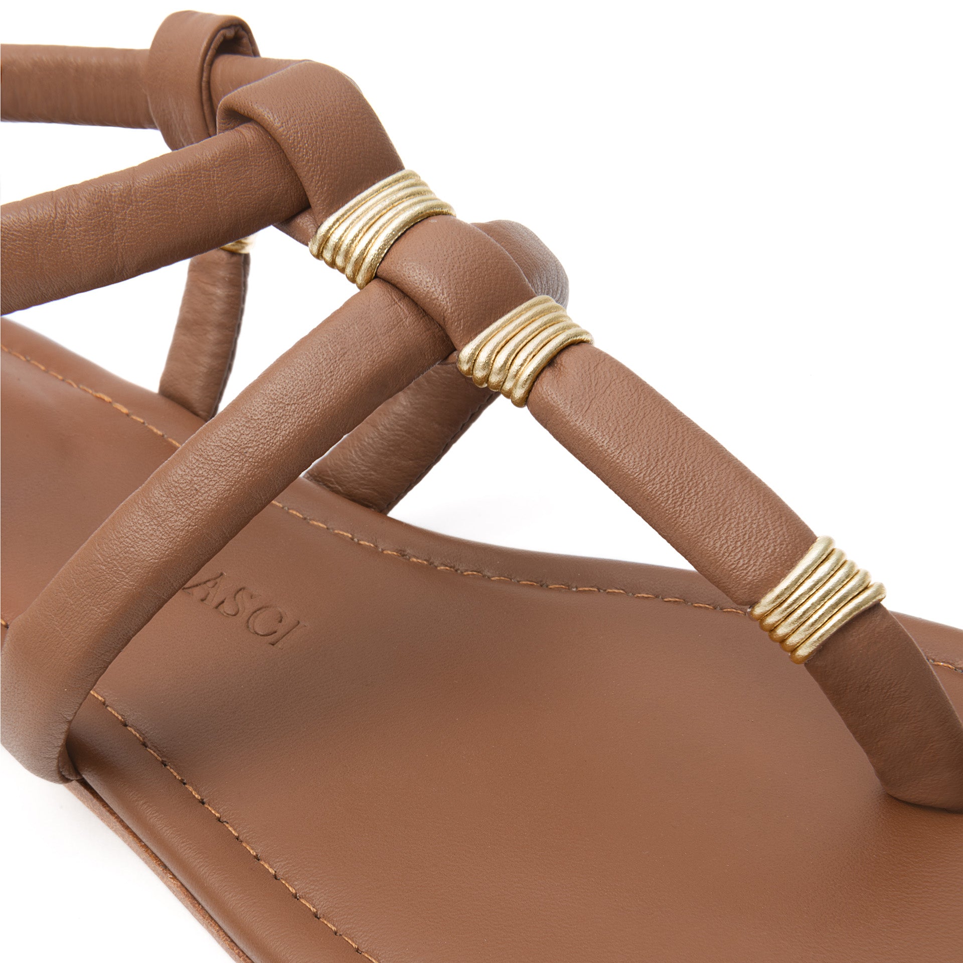 Maria Flat Sandal Honey & Gold