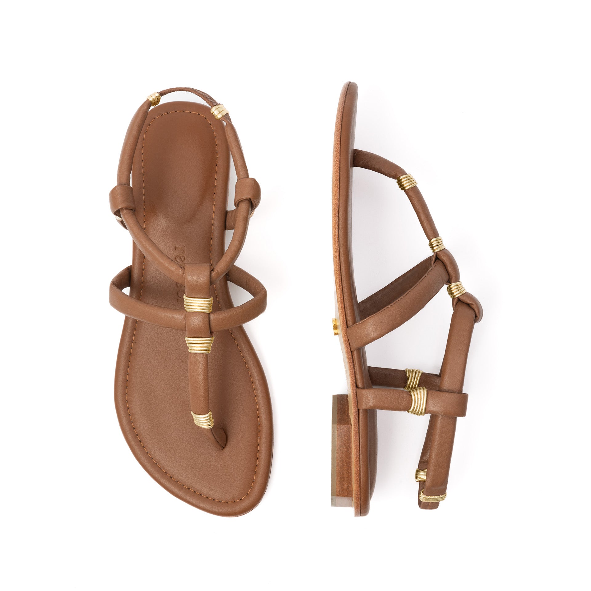 Maria Flat Sandal Honey & Gold