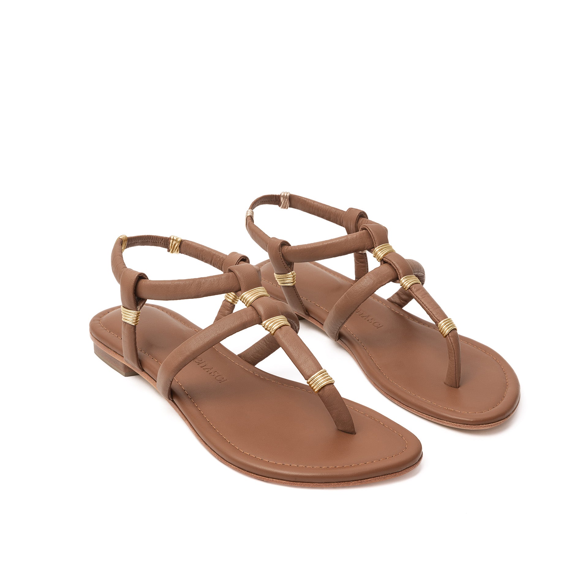 Maria Flat Sandal Honey & Gold