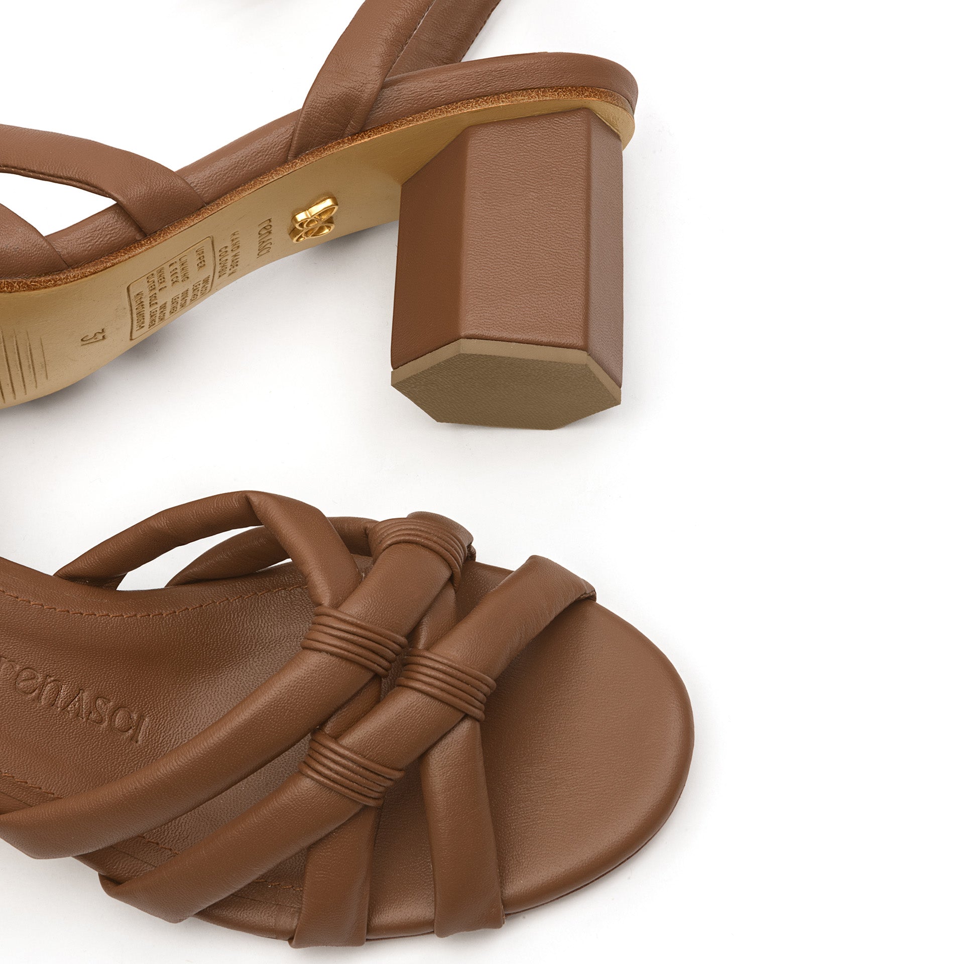 Olga Wooden Block Heel Honey & Honey