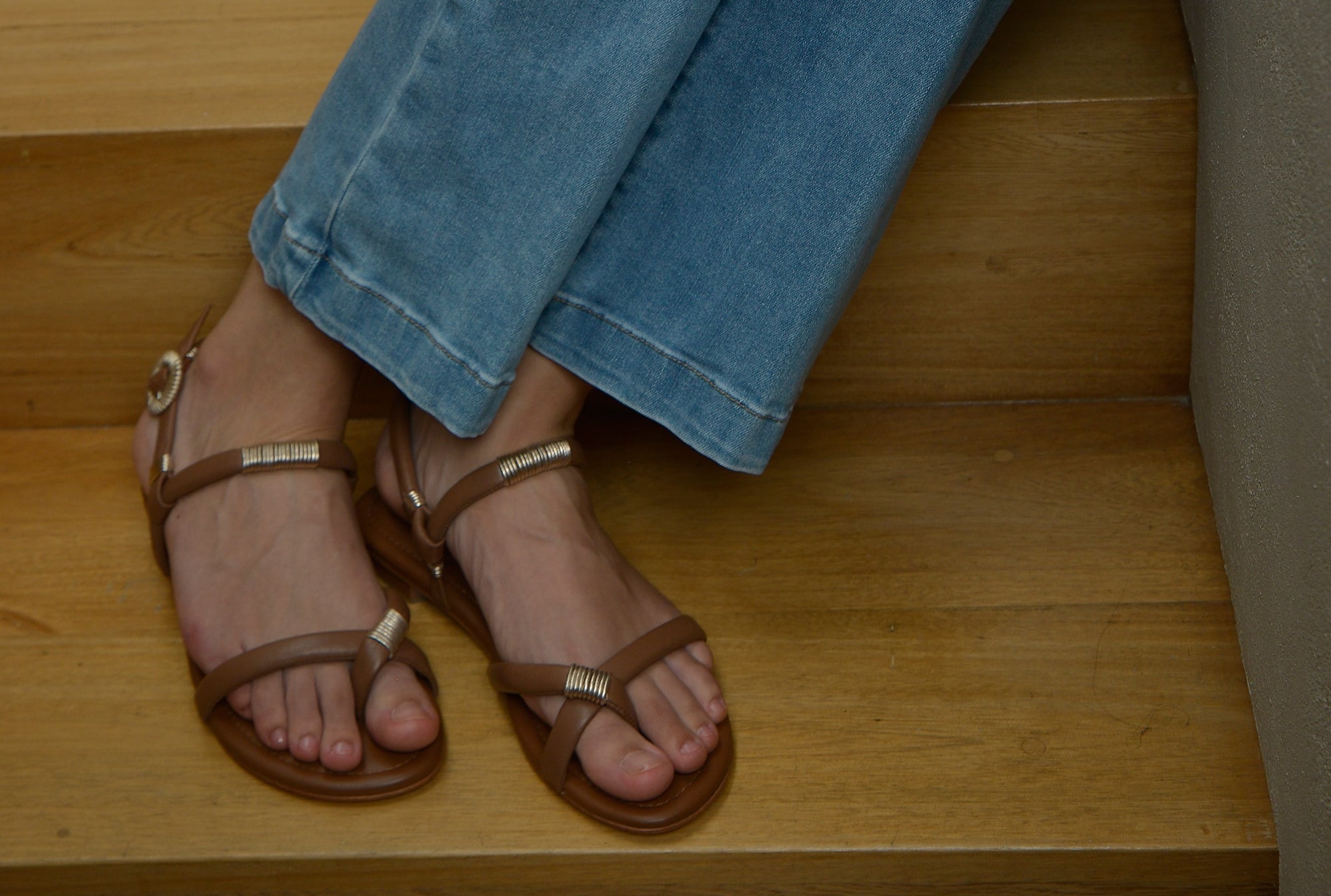 Meet our best selling brown leather sandal, The Claudia